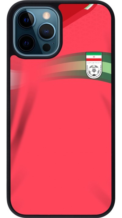 iPhone 12 / 12 Pro Case Hülle - Silikon schwarz Iran 2022 personalisierbares Fussballtrikot