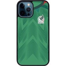 Coque iPhone 12 / 12 Pro - Silicone rigide noir Maillot de football Mexique 2022 personnalisable