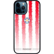 Coque iPhone 12 / 12 Pro - Silicone rigide noir Maillot de football Paraguay 2026 personnalisable