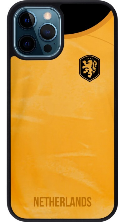 iPhone 12 / 12 Pro Case Hülle - Silikon schwarz Holland 2022 personalisierbares Fußballtrikot