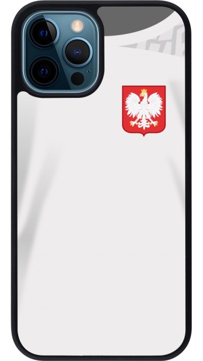 iPhone 12 / 12 Pro Case Hülle - Silikon schwarz Polen 2022 personalisierbares Fussballtrikot