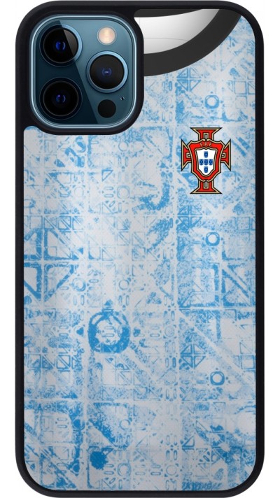 iPhone 12 / 12 Pro Case Hülle - Silikon schwarz Portugal Away personalisierbares Fussballtrikot