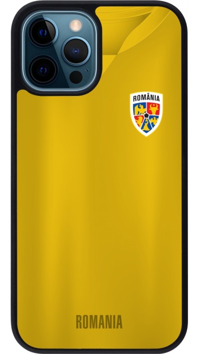 iPhone 12 / 12 Pro Case Hülle - Silikon schwarz Fussballtrikot Rumänien