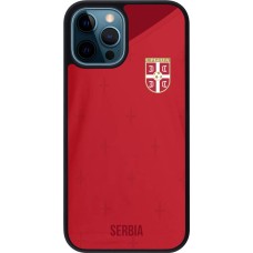 iPhone 12 / 12 Pro Case Hülle - Silikon schwarz Serbien 2022 personalisierbares Fussballtrikot