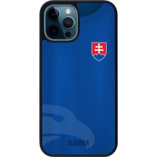 iPhone 12 / 12 Pro Case Hülle - Silikon schwarz Fussballtrikot Slowakei