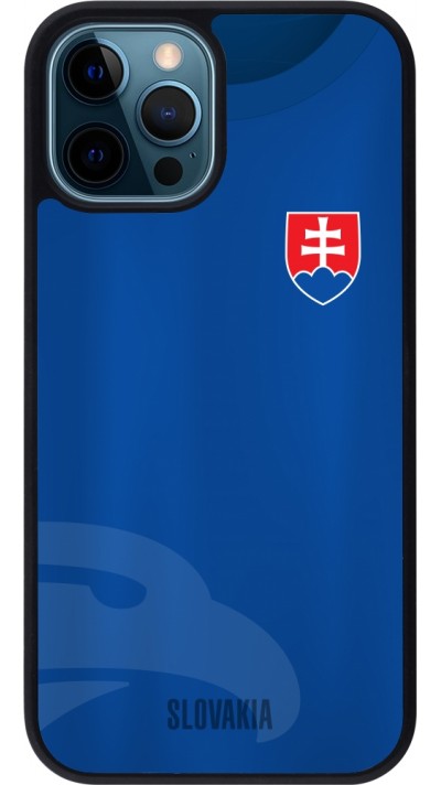 iPhone 12 / 12 Pro Case Hülle - Silikon schwarz Fussballtrikot Slowakei