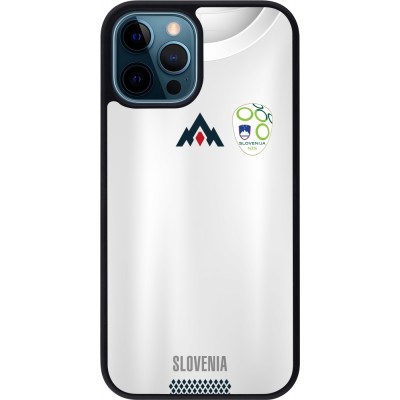 Coque iPhone 12 / 12 Pro - Silicone rigide noir Maillot de football Slovénie