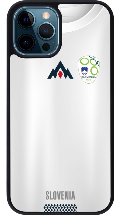 iPhone 12 / 12 Pro Case Hülle - Silikon schwarz Fussballtrikot Slowenien