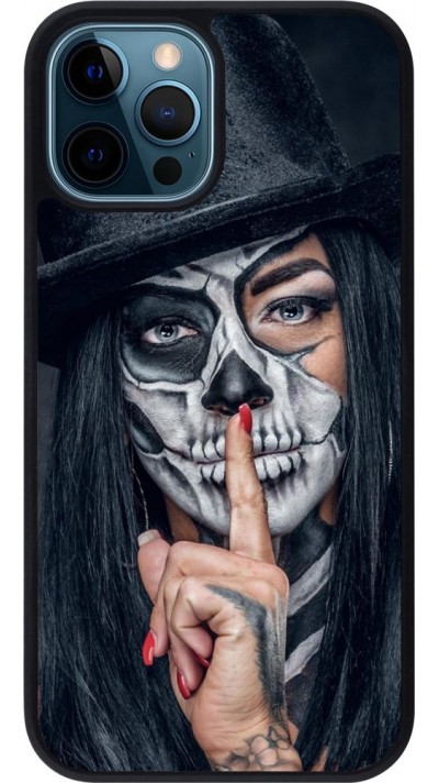 Coque iPhone 12 / 12 Pro - Silicone rigide noir Halloween 18 19