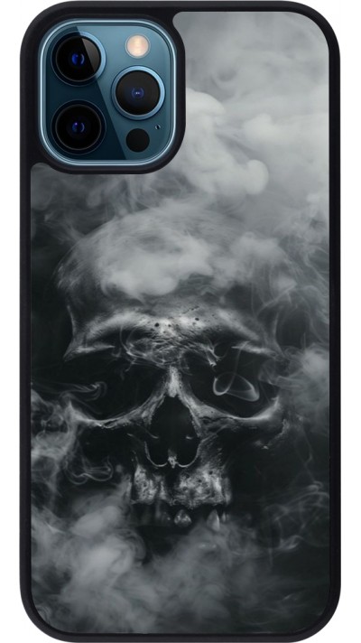 iPhone 12 / 12 Pro Case Hülle - Silikon schwarz Halloween 2024 smoky skull
