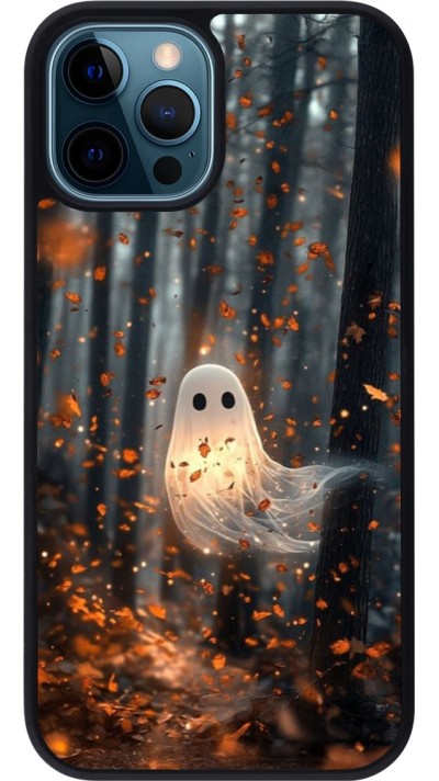 iPhone 12 / 12 Pro Case Hülle - Silikon schwarz Halloween 2025 Ghost in the forest