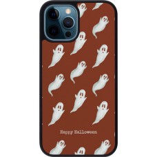 iPhone 12 / 12 Pro Case Hülle - Silikon schwarz Halloween 2025 Pattern of ghosts