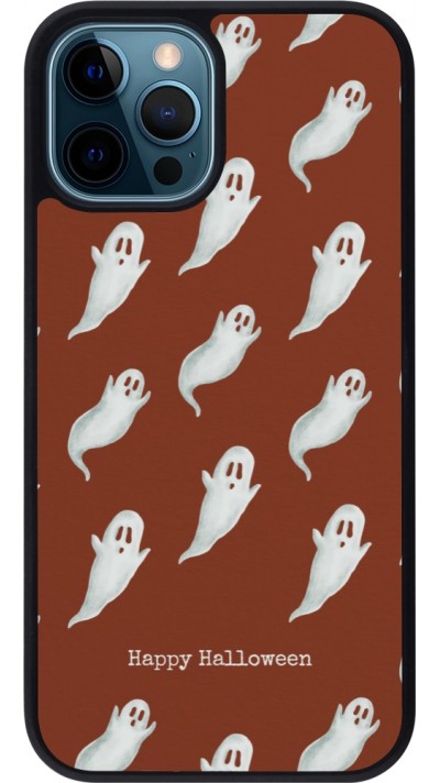iPhone 12 / 12 Pro Case Hülle - Silikon schwarz Halloween 2025 Pattern of ghosts