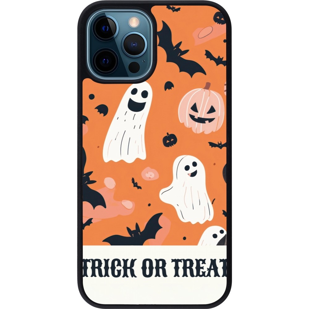 iPhone 12 / 12 Pro Case Hülle - Silikon schwarz Halloween 2025 Trick or treat