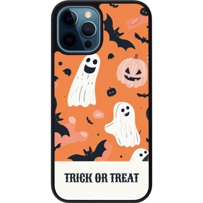 iPhone 12 / 12 Pro Case Hülle - Silikon schwarz Halloween 2025 Trick treat