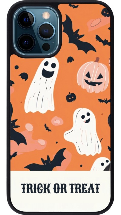 iPhone 12 / 12 Pro Case Hülle - Silikon schwarz Halloween 2025 Trick treat