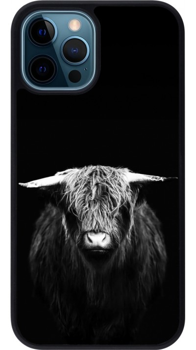 iPhone 12 / 12 Pro Case Hülle - Silikon schwarz Highland calf black