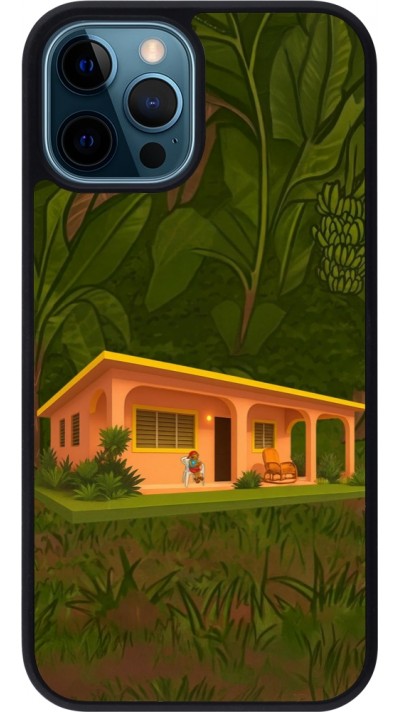 Coque iPhone 12 / 12 Pro - Silicone rigide noir Benitos house DTMF