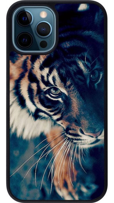 Coque iPhone 12 / 12 Pro - Silicone rigide noir Incredible Lion