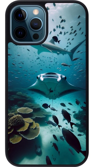 iPhone 12 / 12 Pro Case Hülle - Silikon schwarz Manta Lagune Reinigung