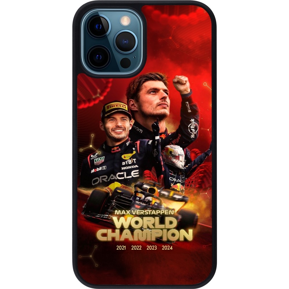 iPhone 12 / 12 Pro Case Hülle - Silikon schwarz Max Verstappen Champion 2023