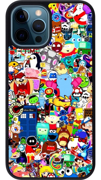 Coque iPhone 12 / 12 Pro - Silicone rigide noir Mixed cartoons