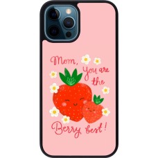 Coque iPhone 12 / 12 Pro - Silicone rigide noir Mom 2026 Berry best