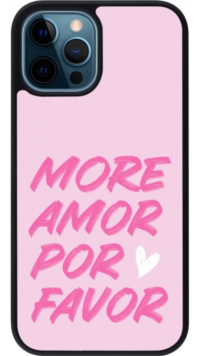 Coque iPhone 12 / 12 Pro - Silicone rigide noir More amor porfavor