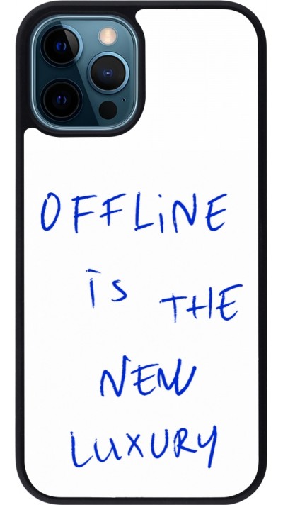 Coque iPhone 12 / 12 Pro - Silicone rigide noir Offline is the new luxury