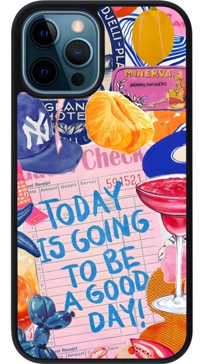 Coque iPhone 12 / 12 Pro - Silicone rigide noir Preppy Today is Going to be a good day