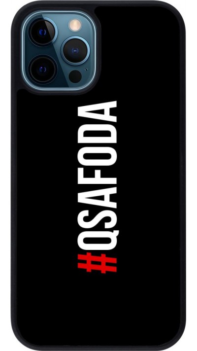 Coque iPhone 12 / 12 Pro - Silicone rigide noir Qsafoda 1
