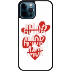 Coque iPhone 12 / 12 Pro - Silicone rigide noir Saint Valentines Day 26 Amor