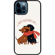 Coque iPhone 12 / 12 Pro - Silicone rigide noir Saint Valentines Day 26 Happy Valentine