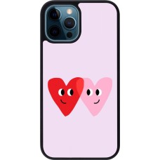 Coque iPhone 12 / 12 Pro - Silicone rigide noir Saint Valentines Day 26 Heart