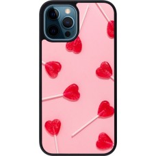 Coque iPhone 12 / 12 Pro - Silicone rigide noir Saint Valentines Day 26 Lollipop