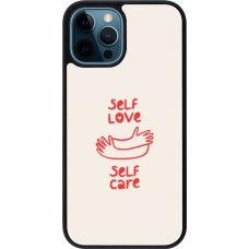 Coque iPhone 12 / 12 Pro - Silicone rigide noir Saint Valentines Day 26 Self love self care