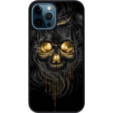 Coque iPhone 12 / 12 Pro - Silicone rigide noir Skull 02