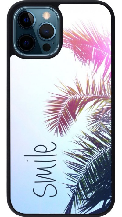 Coque iPhone 12 / 12 Pro - Silicone rigide noir Smile 05