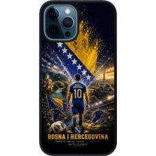 Coque iPhone 12 / 12 Pro - Silicone rigide noir Football Bosnie-Herzégovine splash 2026