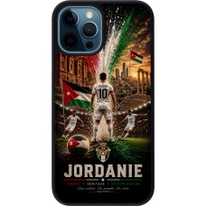 Coque iPhone 12 / 12 Pro - Silicone rigide noir Football Jordanie splash 2026