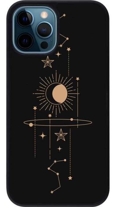 Coque iPhone 12 / 12 Pro - Silicone rigide noir Spring 23 astro