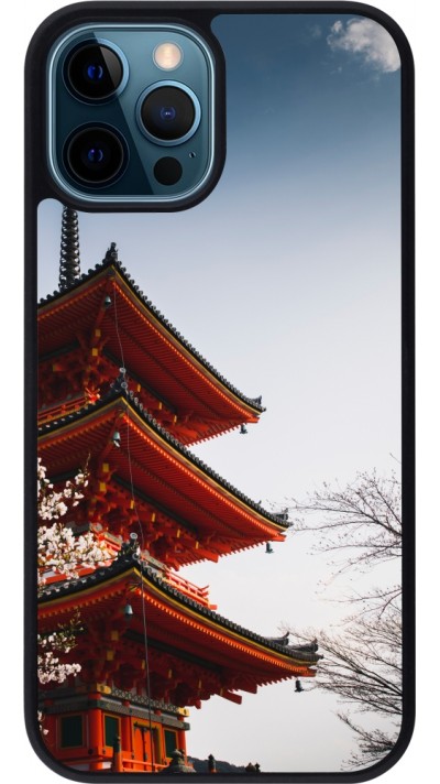 Coque iPhone 12 / 12 Pro - Silicone rigide noir Spring 23 Japan