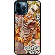 iPhone 12 / 12 Pro Case Hülle - Silikon schwarz Spring 23 japanese tiger