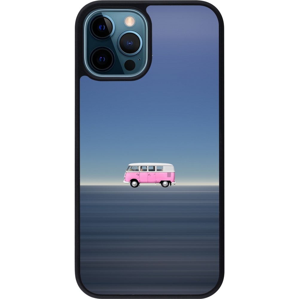 iPhone 12 / 12 Pro Case Hülle - Silikon schwarz Spring 23 pink bus