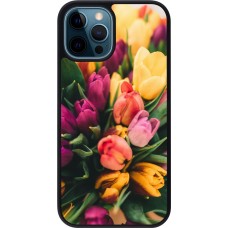 Coque iPhone 12 / 12 Pro - Silicone rigide noir Bouquet of tulips 2026