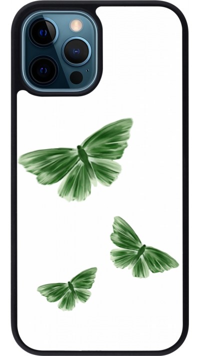 Coque iPhone 12 / 12 Pro - Silicone rigide noir Butterflies 2026