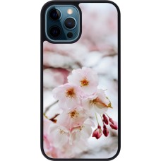 Coque iPhone 12 / 12 Pro - Silicone rigide noir Cherry tree 2026