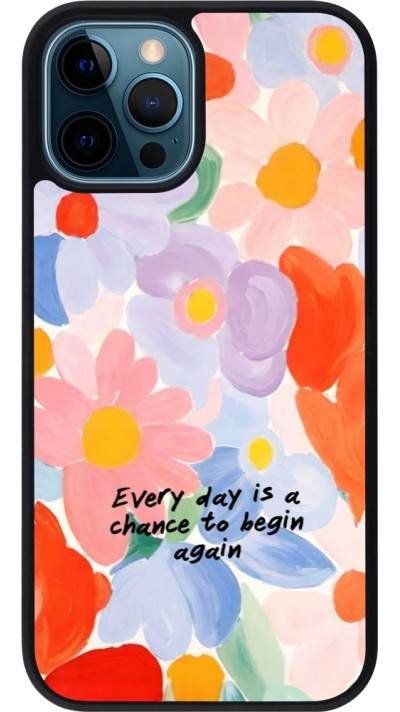 Coque iPhone 12 / 12 Pro - Silicone rigide noir Every day is a chance 2026