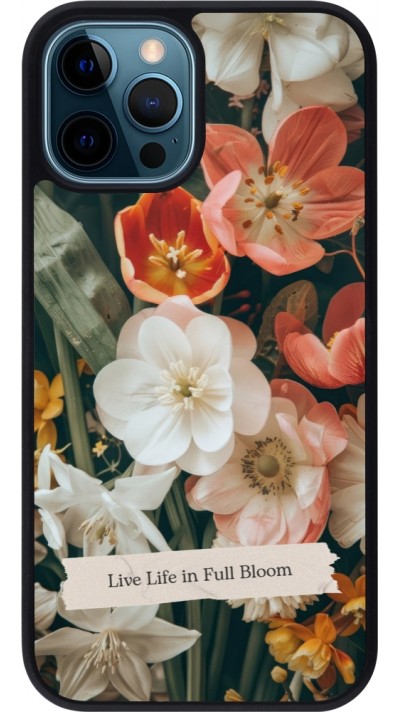 Coque iPhone 12 / 12 Pro - Silicone rigide noir Full Bloom 2026