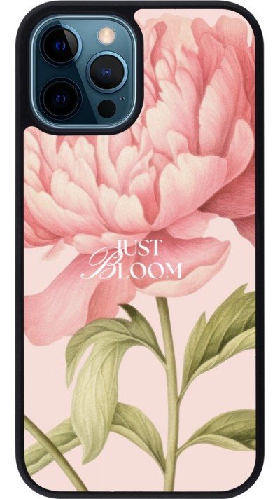 Coque iPhone 12 / 12 Pro - Silicone rigide noir Just Bloom 2026